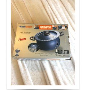 Bialette Spazio System Innovative 2 In 1 Cooking System Nonstick Pastapot 5 QT